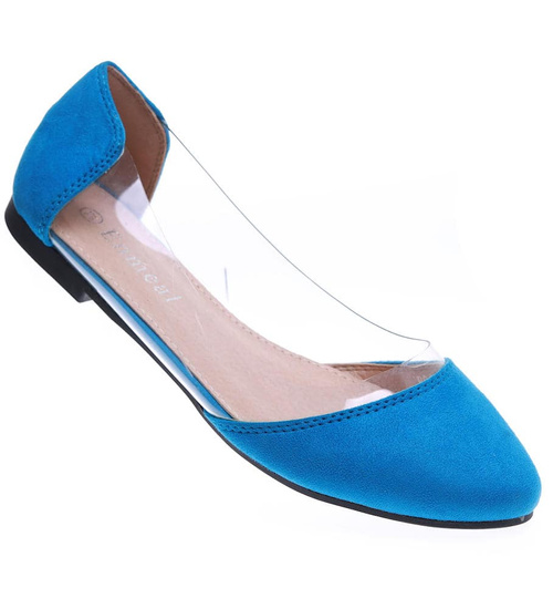 Transparentne niebieskie balerinki /e2-2 15848 T190/