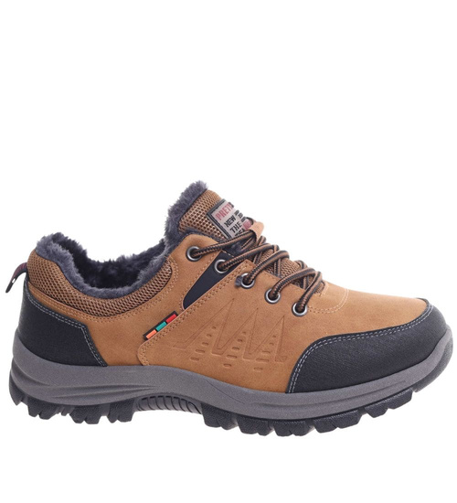 Grubo ocieplone wiązane buty trekkingowe Camel /C3-2 18469 T582/