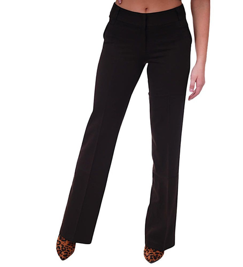 Brązowe materiałowe spodnie damskie z kantem /H2 K25 UB779 G3-69/