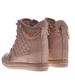 Beżowe sneakersy damskie na koturnie /F8-3 12771 T796/