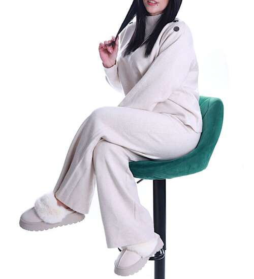 Beżowy dzianinowy komplet Minouu /H UB722 L159/