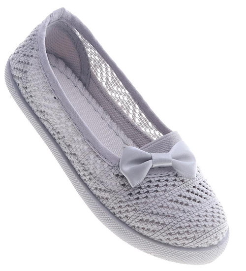 Koronkowe dziewczęce tenisówki Szare /G9-2 13351 T8/