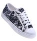 Czarno białe trampki damskie z tkaniny /G10-3 13489 S2/