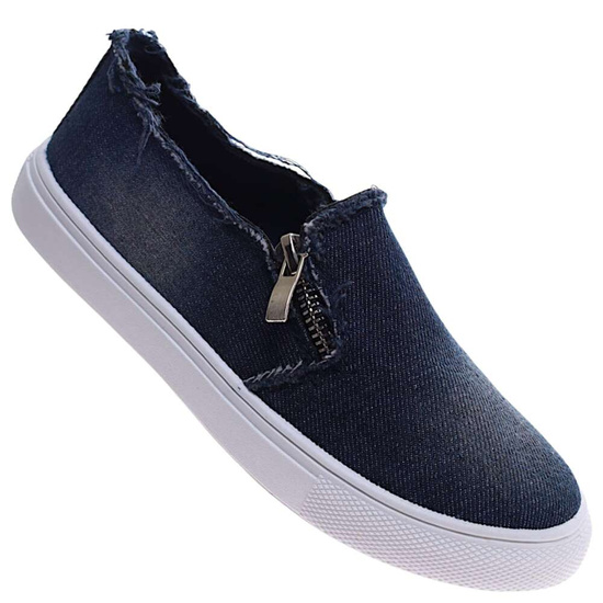 Granatowe trampki z suwakiem dla dziewczynki /A5-2 17279 T7-38/