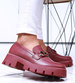 Bordowe loafersy damskie /D9-3 16849 G282/