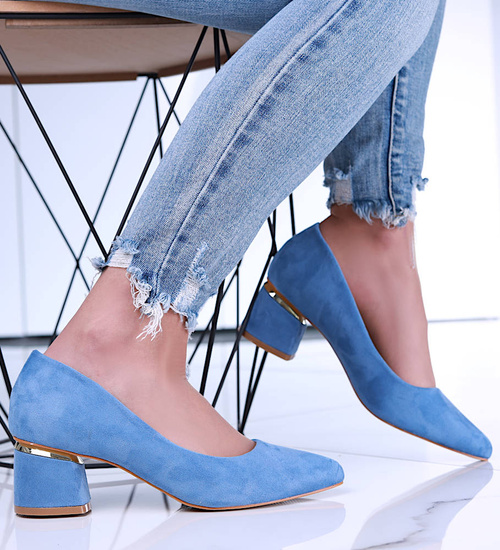 Niebieskie czółenka na niskim obcasie Seastar /D7-2 15646 T343/