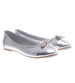 Srebrne balerinki damskie z kokardką /A2-2 13143 S199/