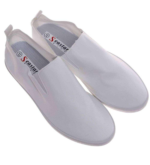 Wsuwane białe tenisówki slip on /G2-2 18675 T242/