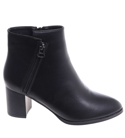 Wizytowe botki zimowe na obcasie /F10-3 18522 G384/