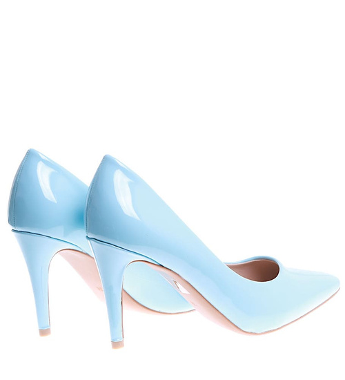 Niebieskie klasyczne szpilki damskie /A8-3 15415 T191/