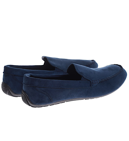 Wsuwane męskie granatowe półbuty mokasyny /F2-2 16568 T340/
