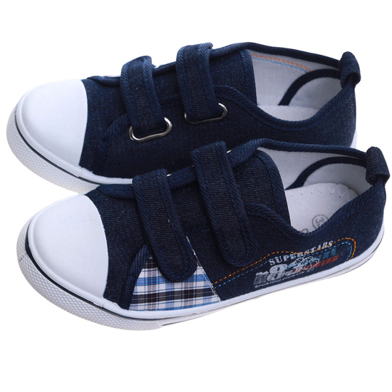 Granatowe chłopięce tenisówki na rzepy /E3-3 17436 T189/