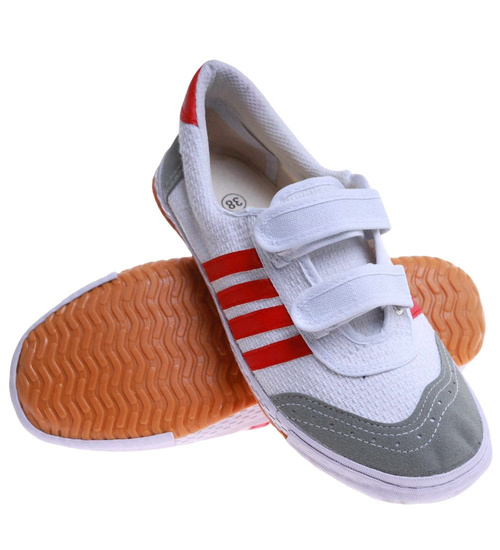 Chłopięce białe trampki halówki na rzep /G9-1+h2 17642 T137/