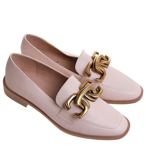 Wsuwane beżowe baleriny lordsy /A9-2 11599 T581/