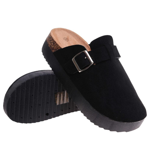 Czarne kryte klapki profilowane na platformie /F1-3 18044 W089/