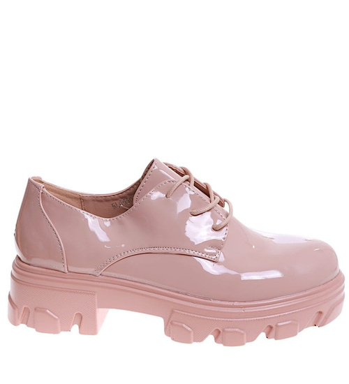 Cieliste sznurowane półbuty damskie /E10-2 16937 T246/