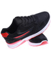 Sznurowane męskie buty sportowe Czarno czerwone /D7-3 15744 T382/