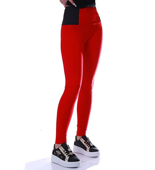 Czerwone legginsy damskie /H2 UB870 G8-6/