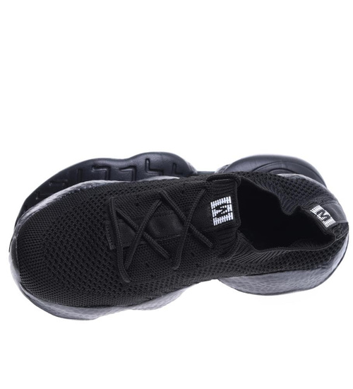 Lekkie sznurowane czarne buty sportowe damskie /A1-3 15727A T184/