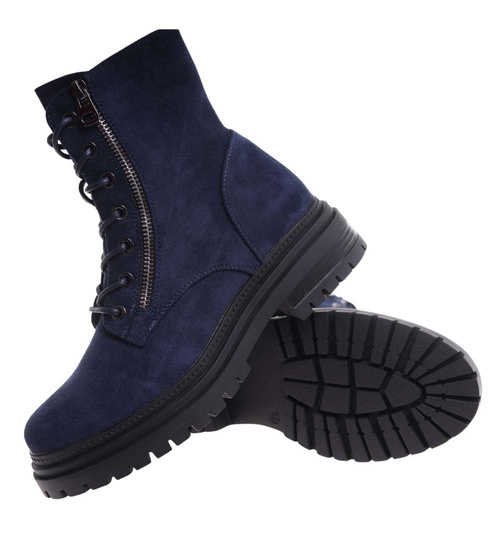 Granatowe botki trapery z ociepleniem /i6-4 h2 18446 T432/