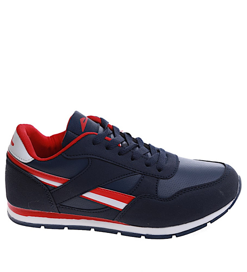 Sportowe granatowo czerwone buty chłopięce /G11-1 16757 T389/