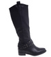Ocieplane czarne kozaki damskie na niskim koturnie /J5-3 H2 15322 T386/