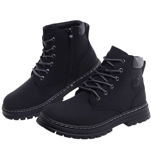 Czarne chłopięce buty trapery /C1-1 18448 T432/