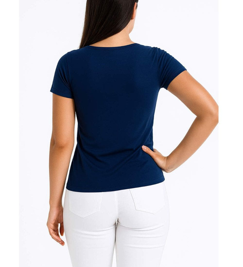 Granatowa letnia bluzka koszulka z cekinami /H2-K24 UB950 S0/