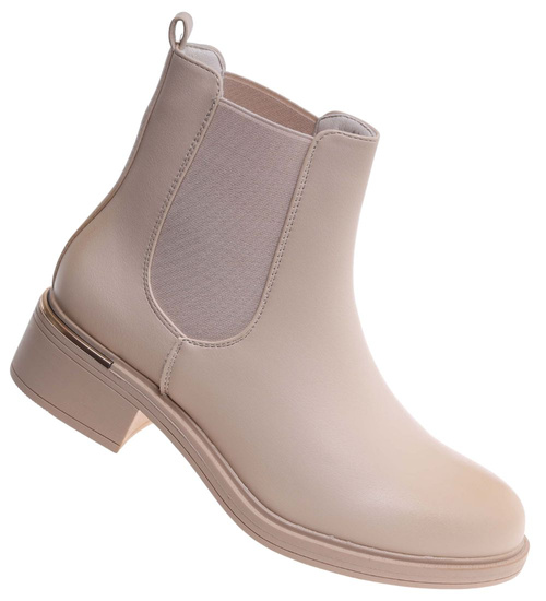 Beżowe botki sztyblety z ociepleniem /i6-4 18440 W280/