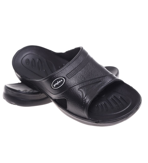 Czarne klapki męskie wodoodporne na basen /D3-1 13263 T192/