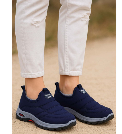 Zimowe chłopięce półbuty sportowe Granatowe /B4-2 18163 T336/