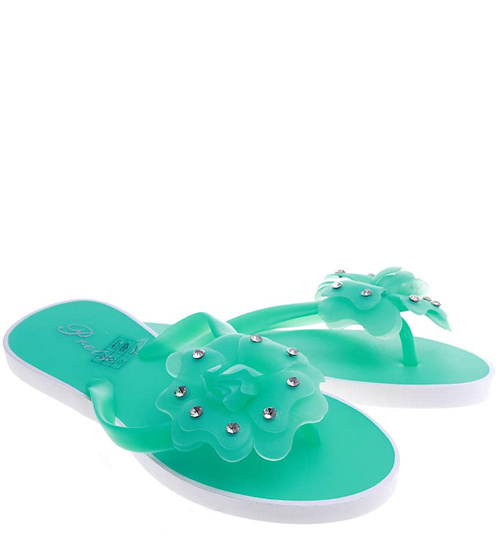 Basenowe gumowe klapki japonki Zielone /G2-2 14017 T094/