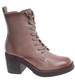 Sznurowane botki workery na obcasie Khaki /i4-3h2 18407 W385/