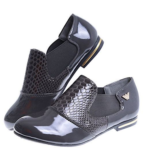 Szare dziewczęce wsuwane półbuty sztyblety /G1-2 14932 T039/