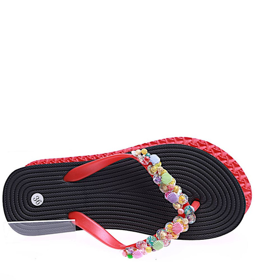 Czarne japonki z kolorowymi muszelkami /G3-1 14533/