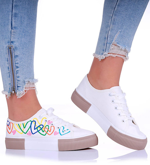 Sznurowane trampki damskie /C4-3 17229 T389/