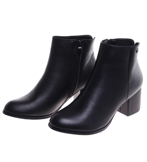 Klasyczne czarne botki na niskim obcasie /G3-2 +H2 18189 T399/