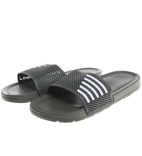 Zielone wodoodporne klapki męskie plażowe /B5-1 18369 T188/