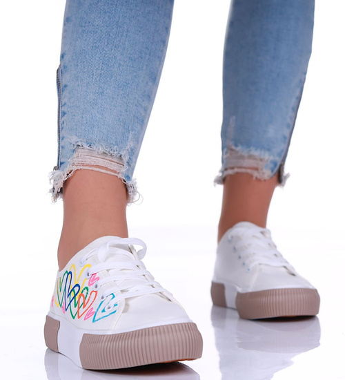 Sznurowane trampki damskie /C4-3 17229 T389/