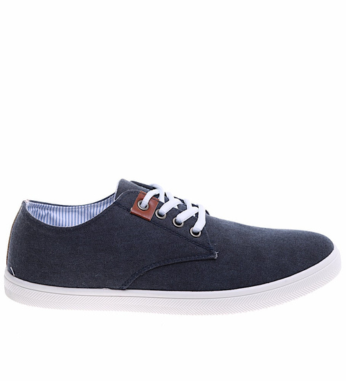 Granatowe sznurowane trampki męskie /e2-2 3502 T450/