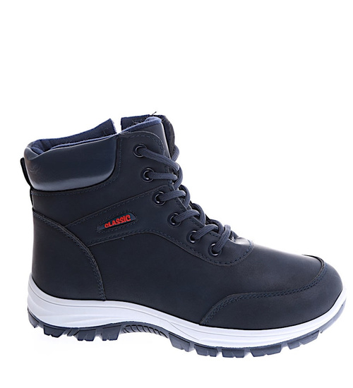 Ocieplane granatowe buty chłopięce /A8-2 15026 T498/