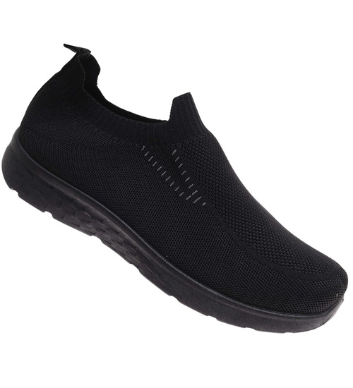 Wsuwane czarne męskie buty sportowe Duże rozmiary /A3-3 17957 S374/