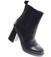 Czarne botki damskie na słupku /G5-3 16921 G387/