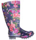 Wysokie damskie kalosze w kolorowe kwiaty /G7-1 12414 S245/