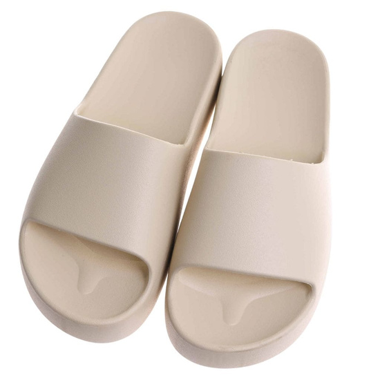 Beżowe wodoodporne klapki plażowe na platformie /A1-3 17849 G182/