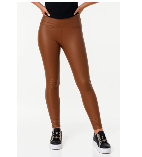 Elastyczne brązowe legginsy damskie /H UB920 T189/