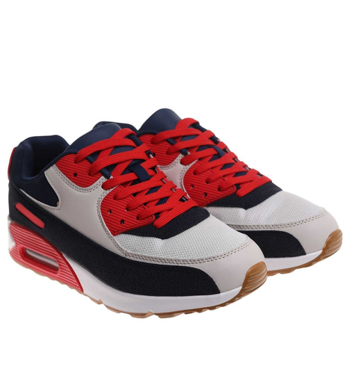 Sznurowane buty sportowe męskie /E7-3 17965 W388/