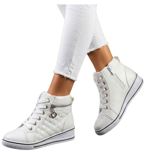 Białe trampki sneakersy dla dziewczynki /C1-2 2419 S144/