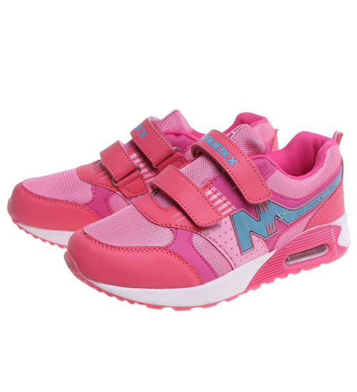 Sportowe buty dziewczęce na rzepy Różowe /G12-2 18130 T292/