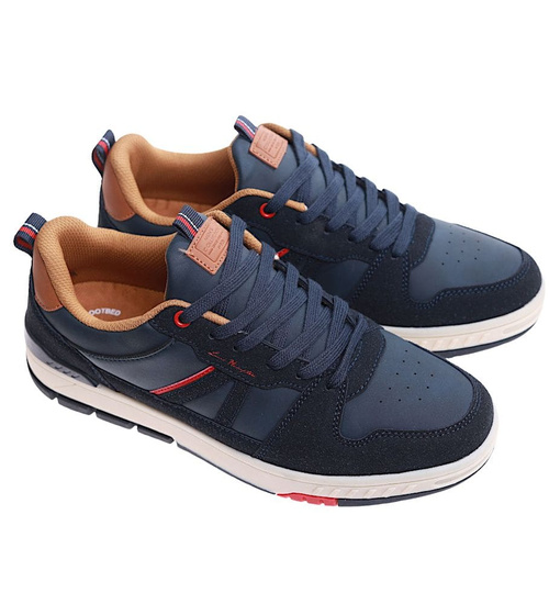 Sznurowane granatowe trampki męskie Badoxx /C6-2 17245 T781/